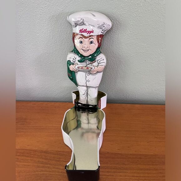 Kellogg's Cereal Metal Tin shaped like a chef holding bowl of cereal 1999 - Picture 5 of 5
